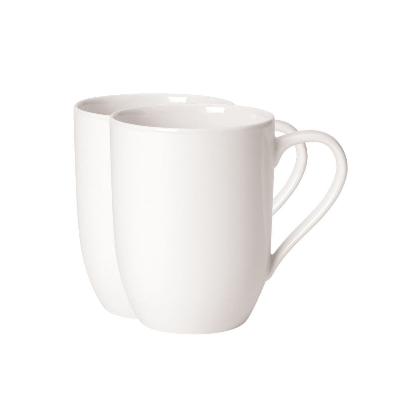 Keramik Kaffeetassen 2er Set Weiß Zeitlos Elegant